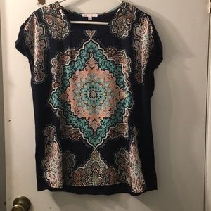 Cute printed navy blue pattered shirt